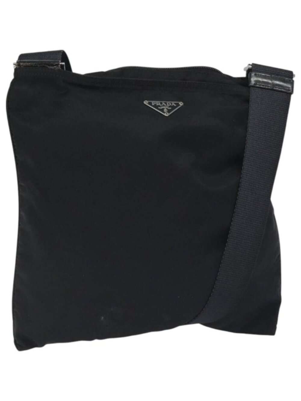 PRADA Shoulder Bag Nylon Black Silver